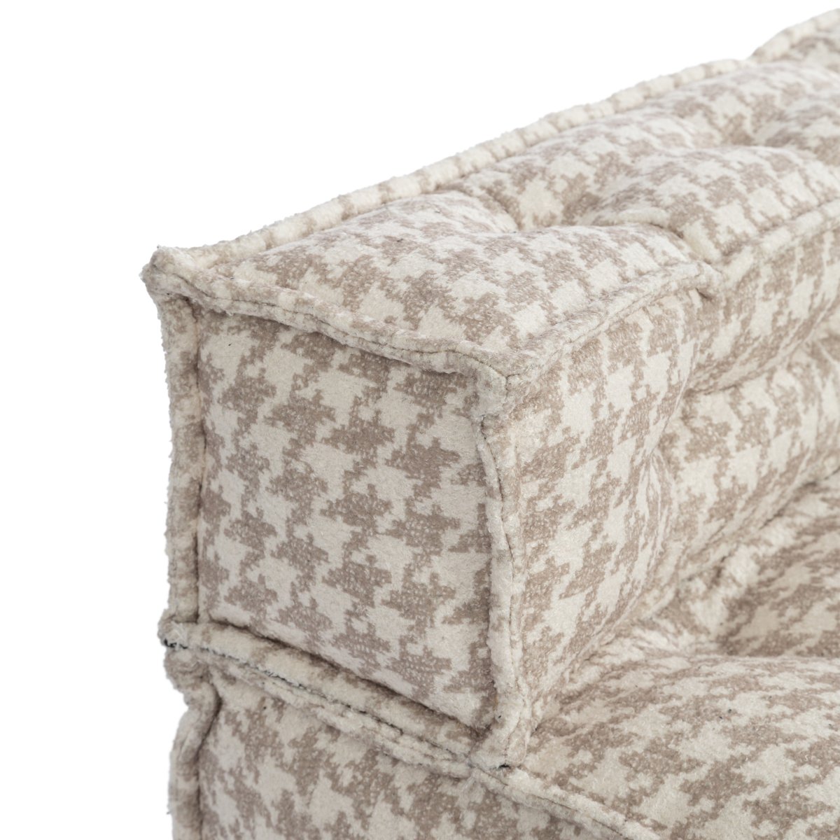 Модуль мягкий прямой Миракл/Miracle искусственный мех, бежевый, uq флаффи плейд 23, 80х80х42см фото 10